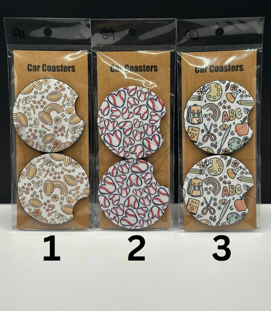 SPORTS/SCHOOL CAR COASTERS