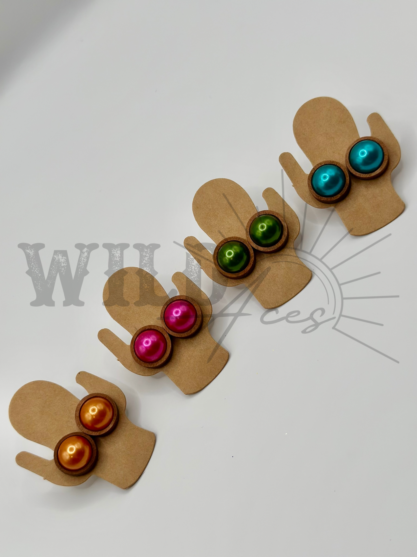 Pearl Wood Earrings