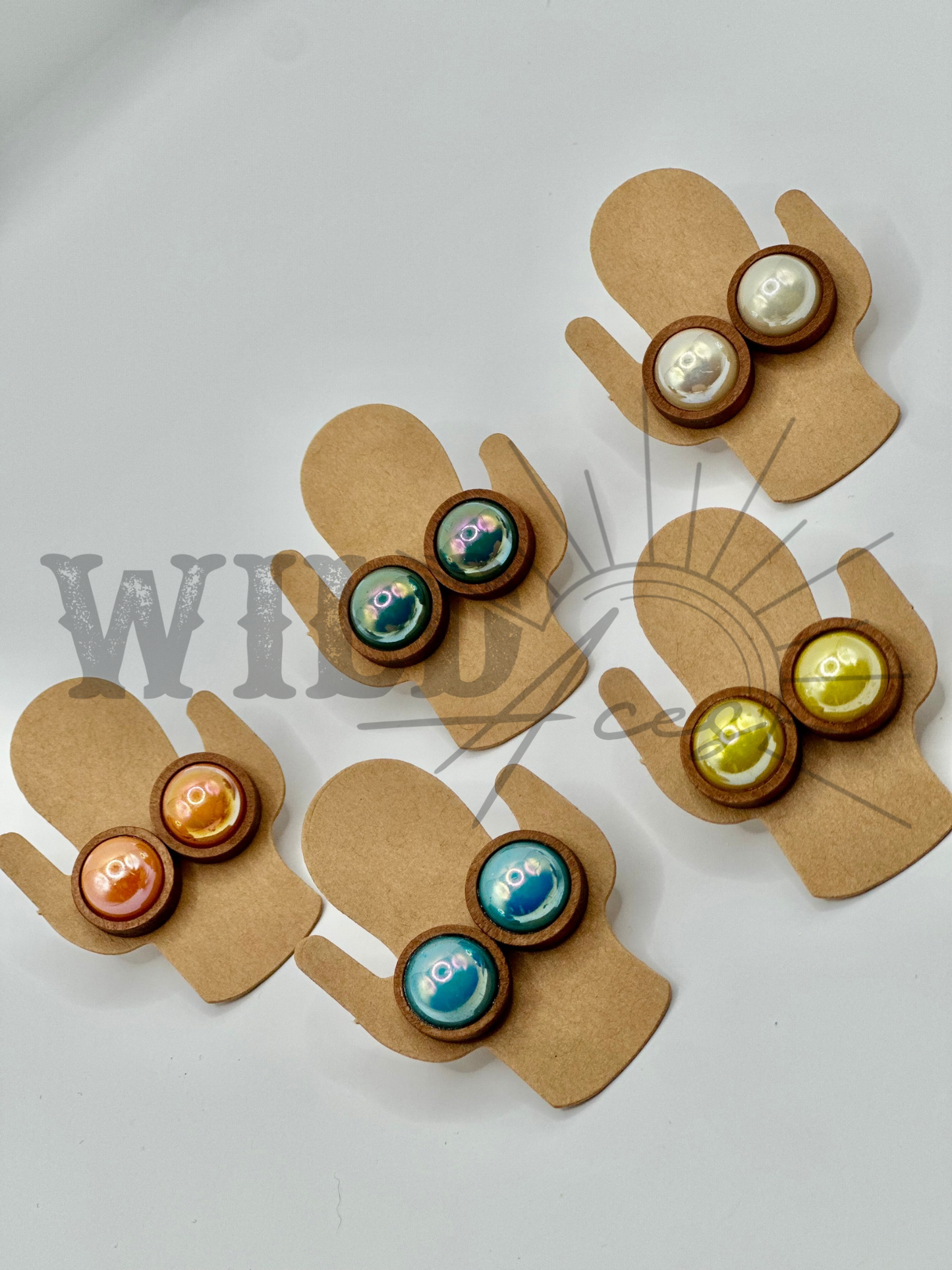 Pearl Wood Earrings