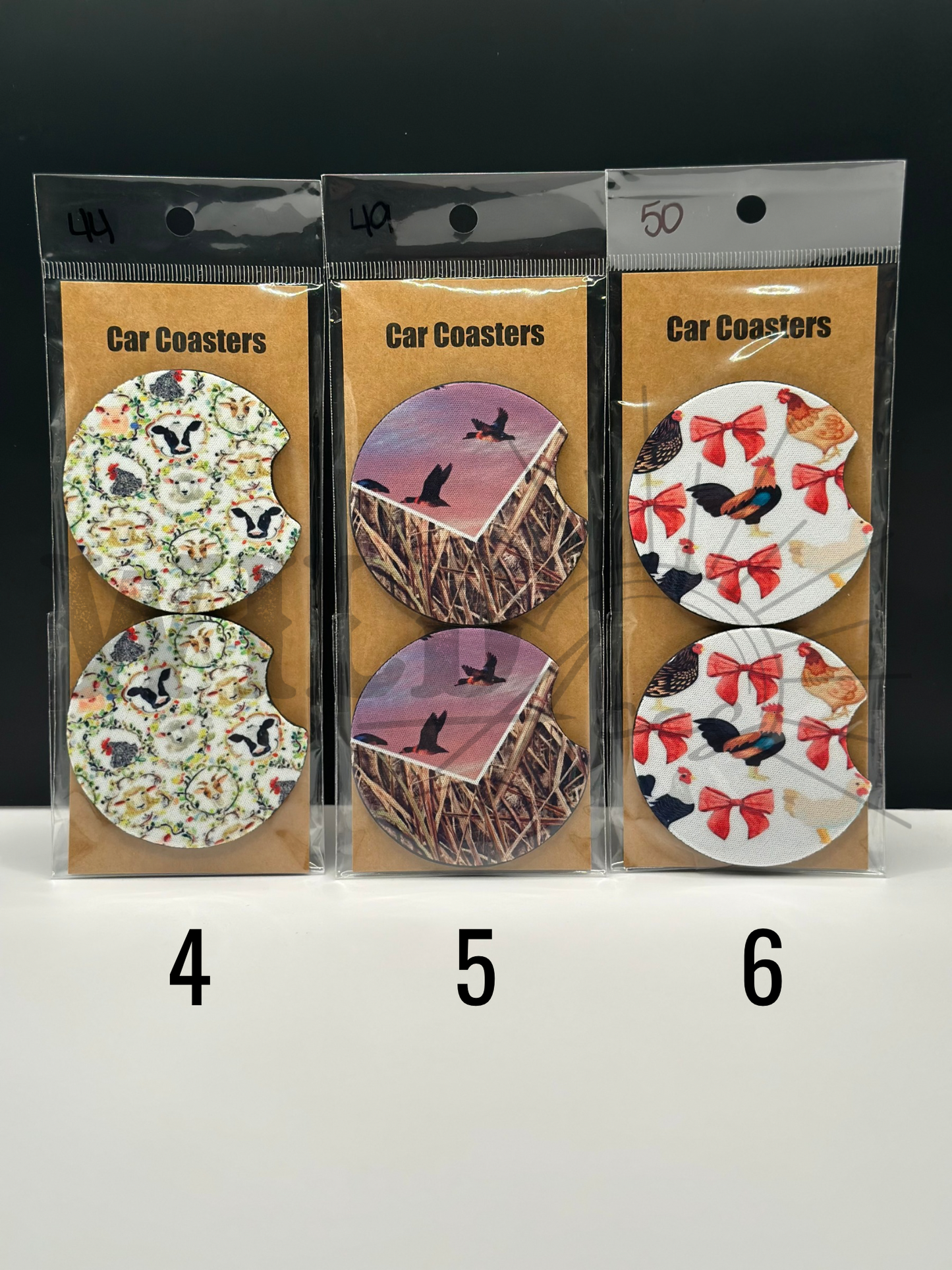 ANIMAL/ANIMAL PRINT CAR COASTERS