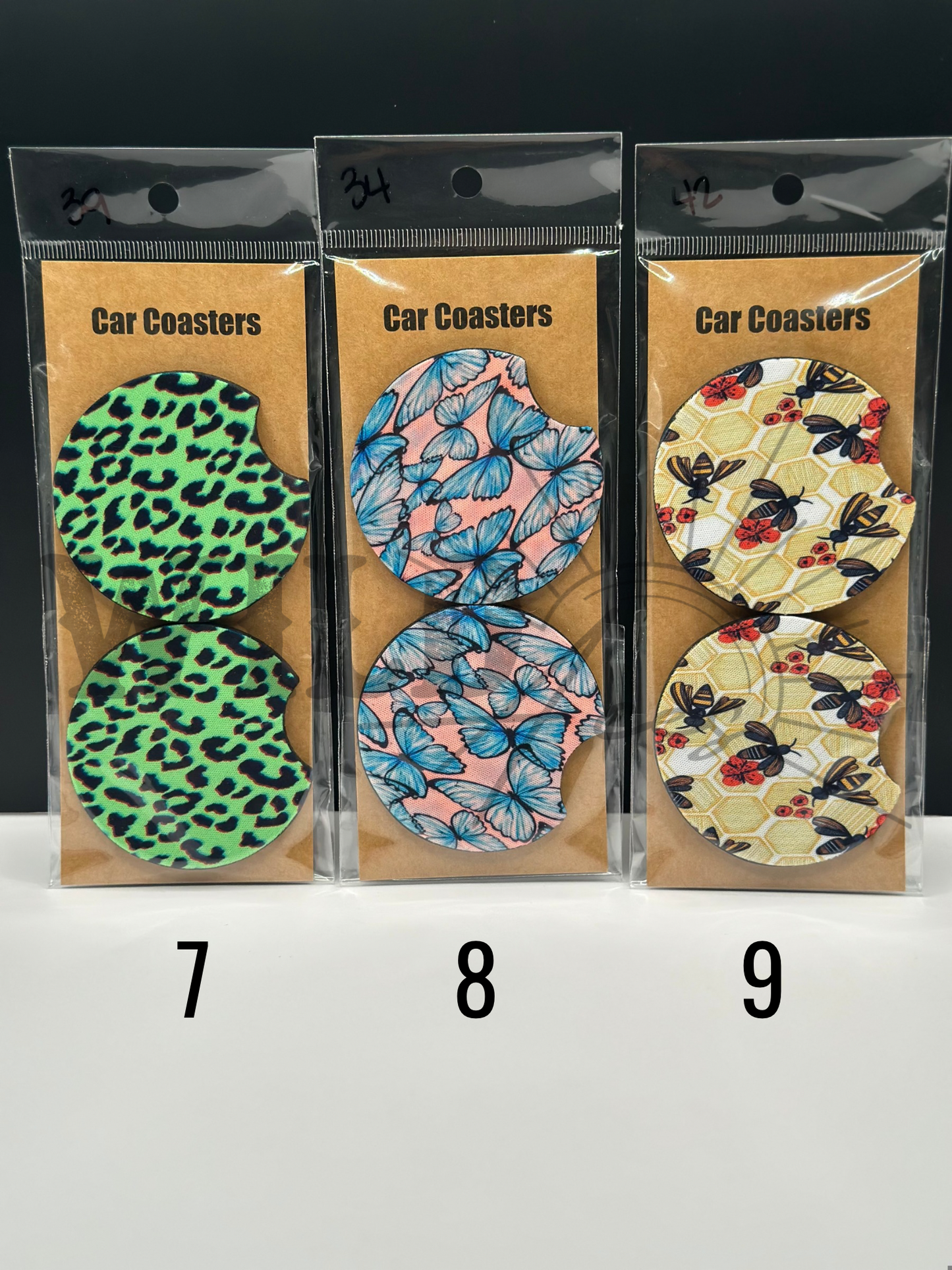 ANIMAL/ANIMAL PRINT CAR COASTERS