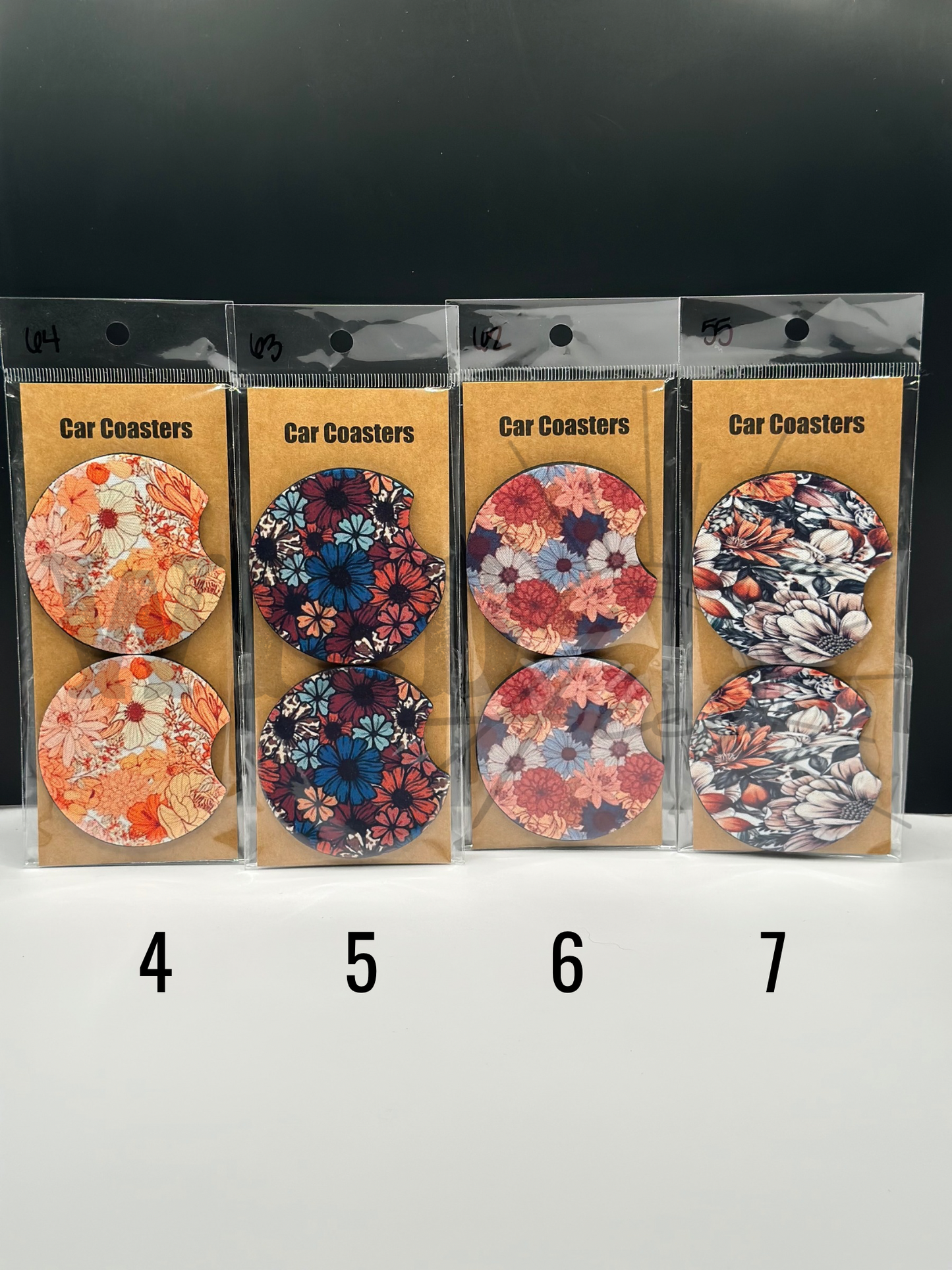 FLORAL CAR COASTERS