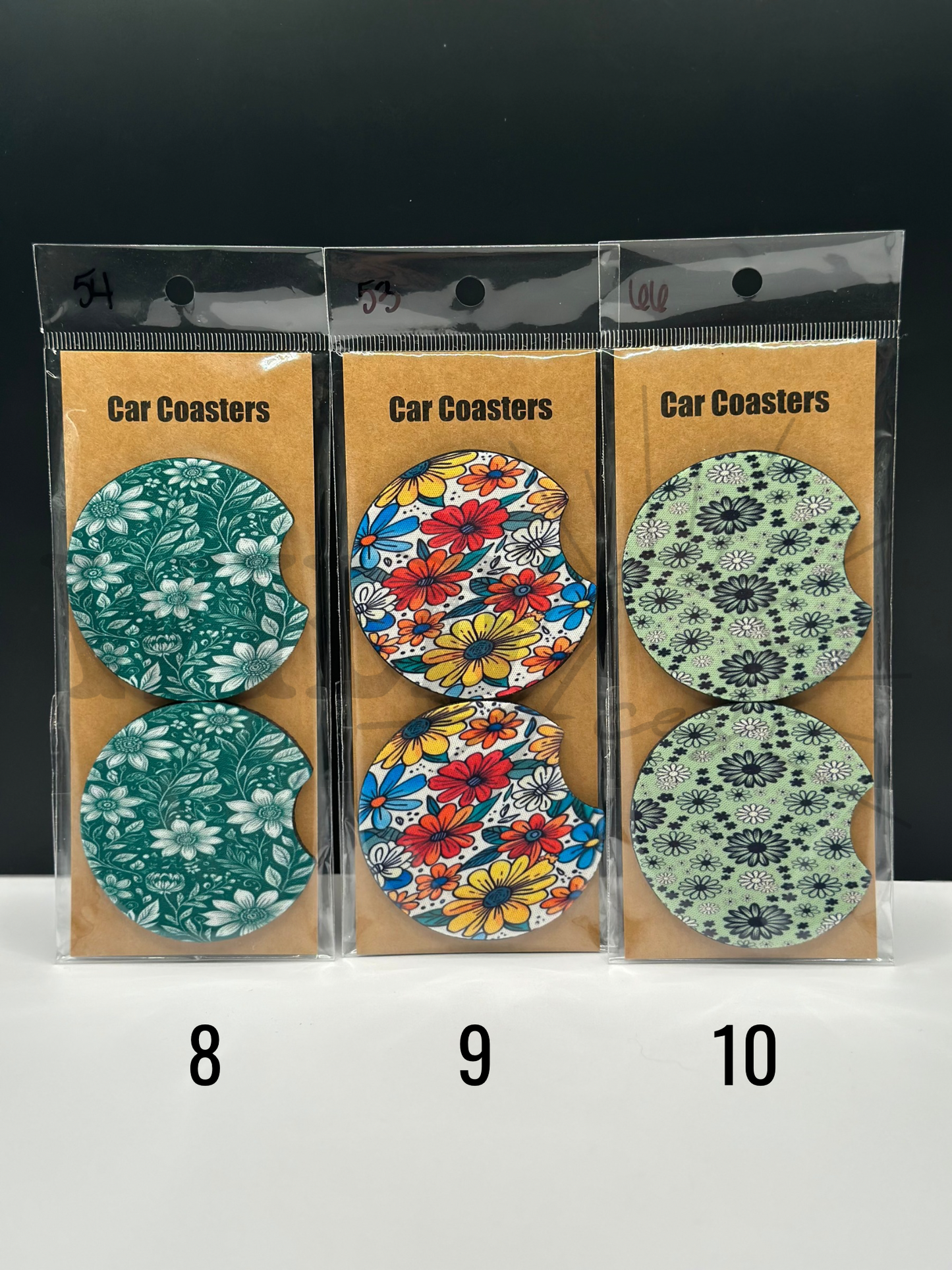 FLORAL CAR COASTERS